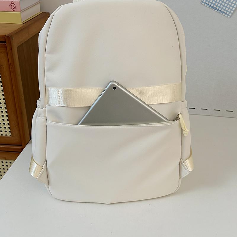 Women's Solid Color Backpack Student Schoolbag Outdoor Small Backpack