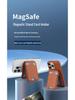 European Fashion Magnetic MagSafe Card Holder: Eco-Friendly PU Leather Folding Stand with Metal Hinge.