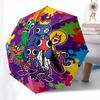 Cartoon Characters,Splash Art Automatic Folding Umbrella  Simple 8 Rib Design, Bright Cartoon Pattern, Durable Iron Frame, Suitable For Trav