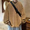 Hanorac pentru bărbați, toamnă, iarnă, cu decolteu O, vintage, largi, de culoare uni, pulover cald, lungime mijlocie, îmbrăcăminte de stradă, pulover, gros, cald, pentru bărbați, primăvară