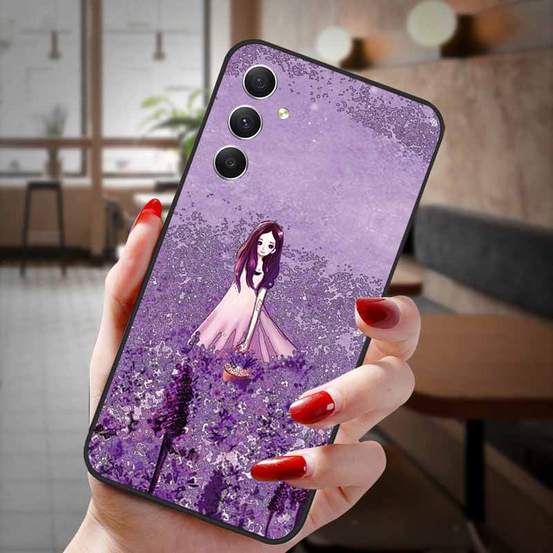 For Samsung Galaxy A55 5G Case 3D Emboss Floral Relief Silicon TPU Soft Phone Cover for Galaxy A15 A25 5G Bumper Funda A 55 A35