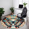 1 alfombra redonda de mandala de mariposa para oficina, debajo de sillas de oficina, dormitorio, sala de estar, decoración del hogar, decoración de habitación, disponible en varios tamaños