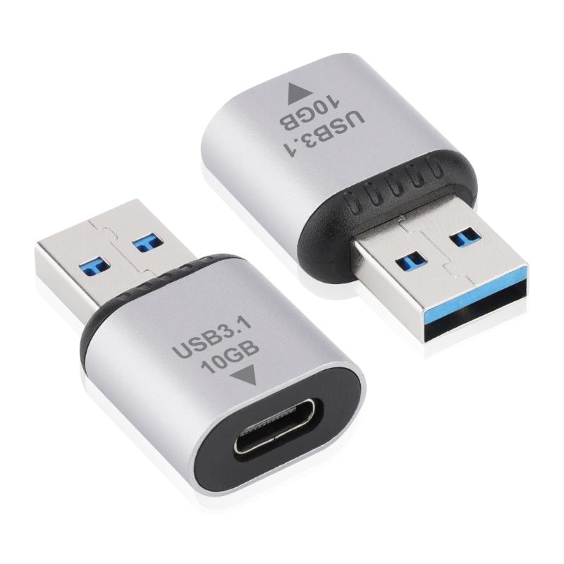 Mini adapter USB 3.1 do typu C, męski i żeński, złącze do szybkiego przesyłania danych i ładowania typu C, 10 Gb/s