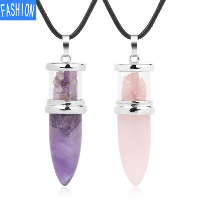 Tillbehör Naturligt kristallhängande timglashalsband Europeiska och amerikanska Bullet