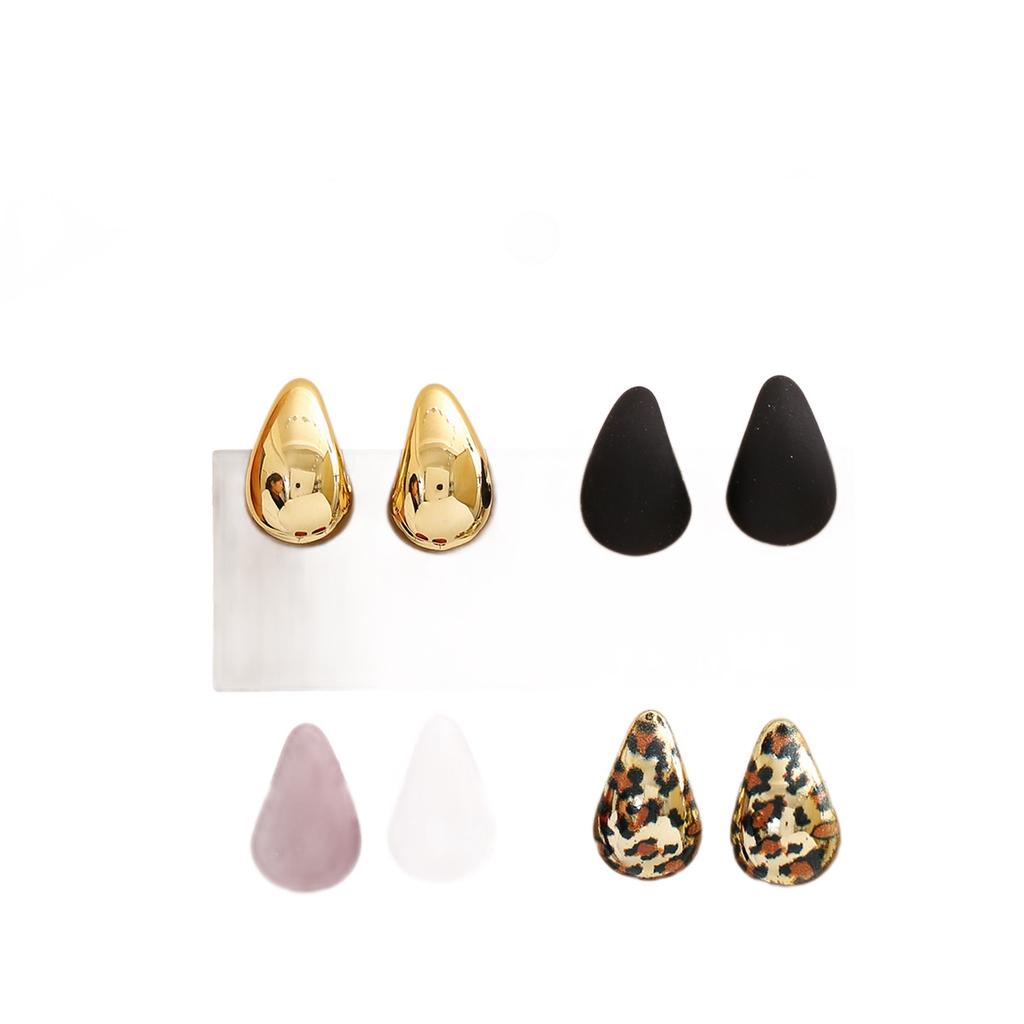 Hot-selling water drop stud earrings set, simple and versatile resin earrings, fashionable geometric earrings, multi-color optional