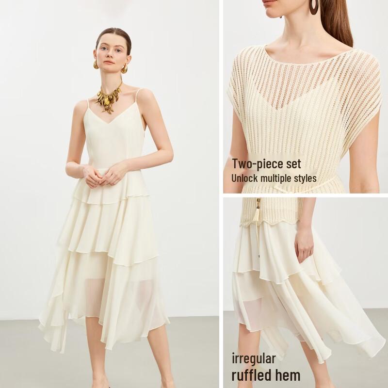 Vero Moda Ruffle Hem A-Line Midi Dress