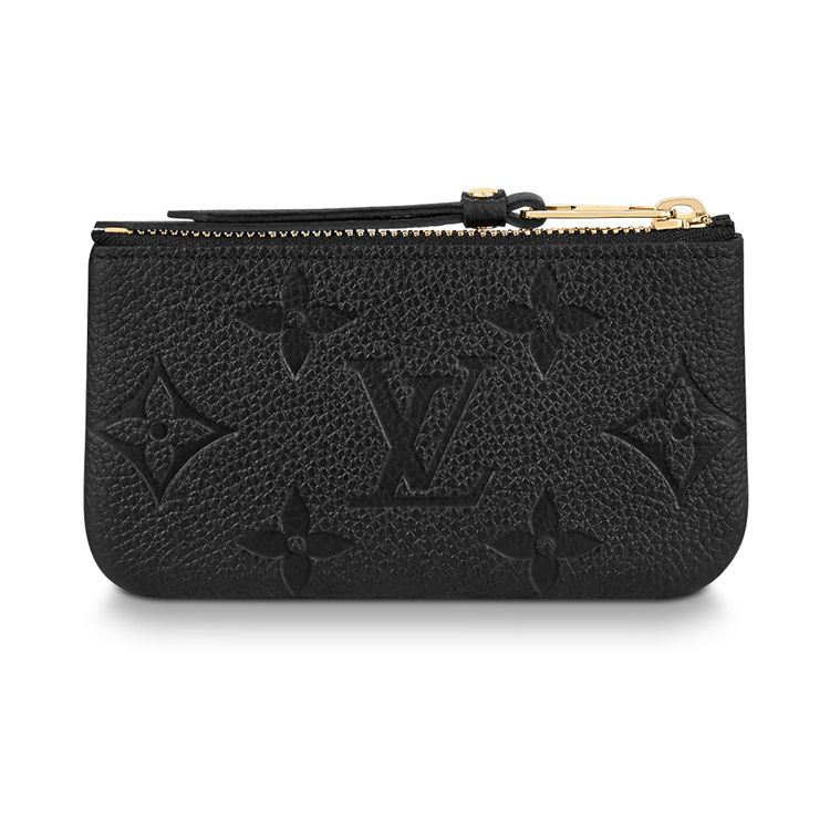 Louis Vuitton Key Pouch Black Monogram Embossed Empreinte Cowhide Leather Women Pouches M80879
