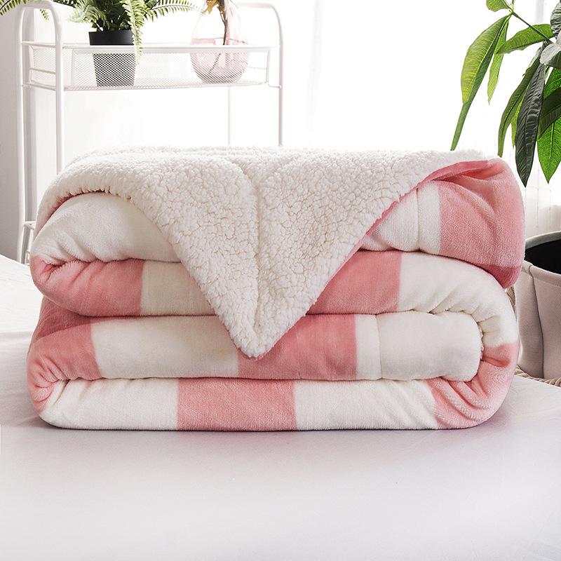 New Double-Layer Thick Lambskin Leisure Blanket for Sofa or Office Nap