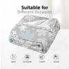 Grey Snowflake Cartoon Anime Print Flannel Blanket Soft Warm Throw for Kids Bedroom Sofa Christmas Office Car