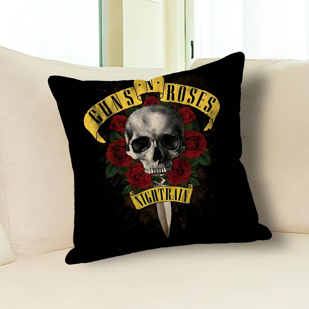 Rock G-Guns N R-Roses Various Sizes Square Pillow Case For Car Home Bedchamber Decor Custom Valentine Gift