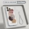 Watercolor Spots Print Hand Strap Case For iPhone 17 Pro Max Hybrid TPU+PC Magnetic For Magsafe Matte Cover For iPhone 16 15 14 13 Pro Max