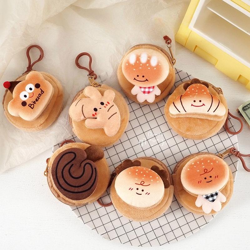 Soft Plush Toy Figurine Money Wallet for Students - Portable Coin Storage Bag with Cartoonish and Cute Design - Zipper Headphone Bag