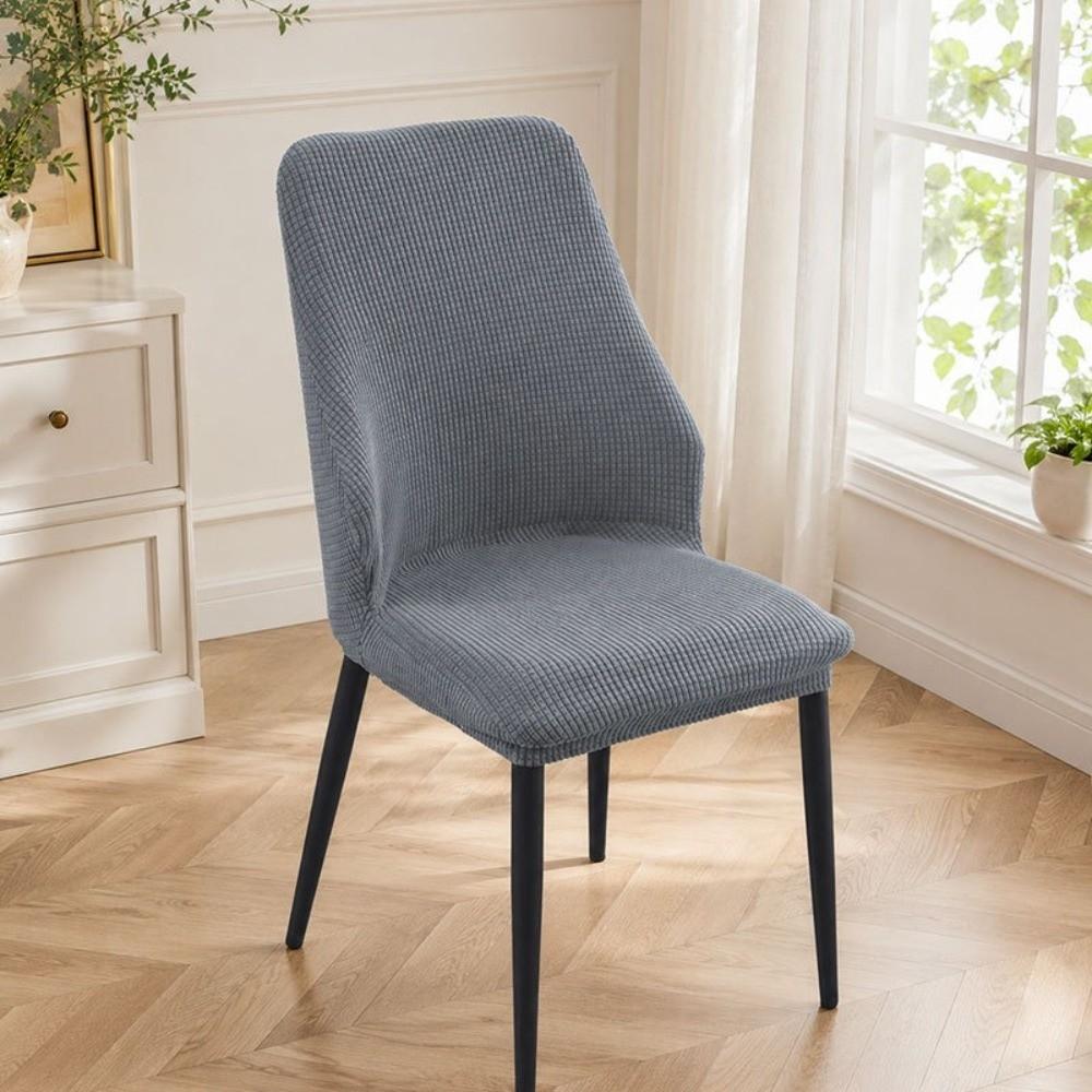 Curved Dining Chair Cover High-elastic Stool Slipcover Integrated Seat Cover for Home Decoration