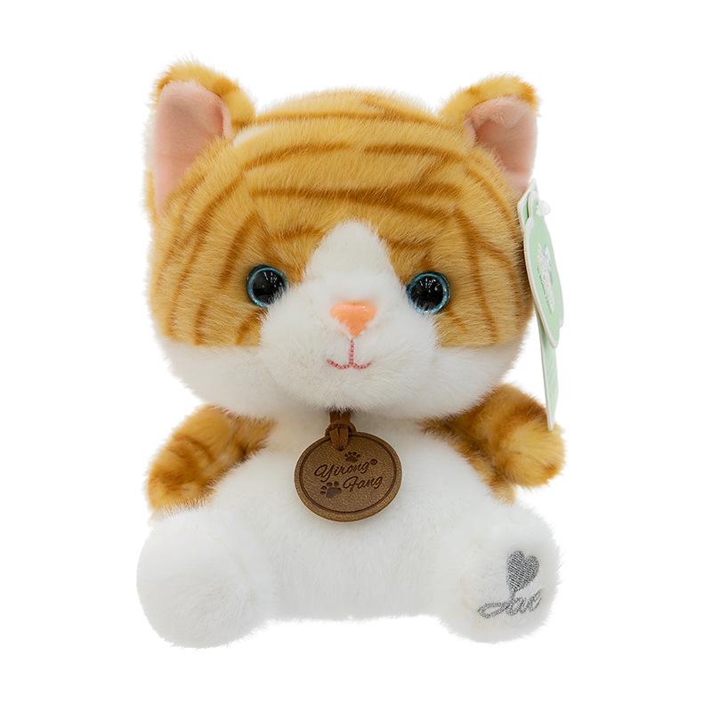 Striped Cat Plush Doll for Kids' Sleep Comfort & Desk Decor