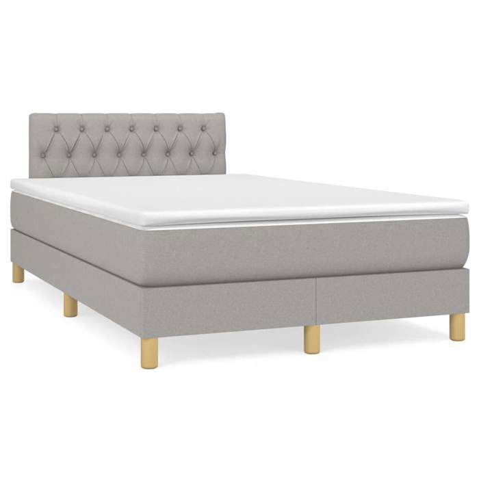Maison Exclusive - Sommier à lattes de lit matelas LED gris clair 120x190 cm tissu
