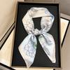 Elegant Floral Print Silk Square Scarf Women Neck Ties Suitable All Seasons Decorate Headscarf Lady Hijab Female Foulard Bandana