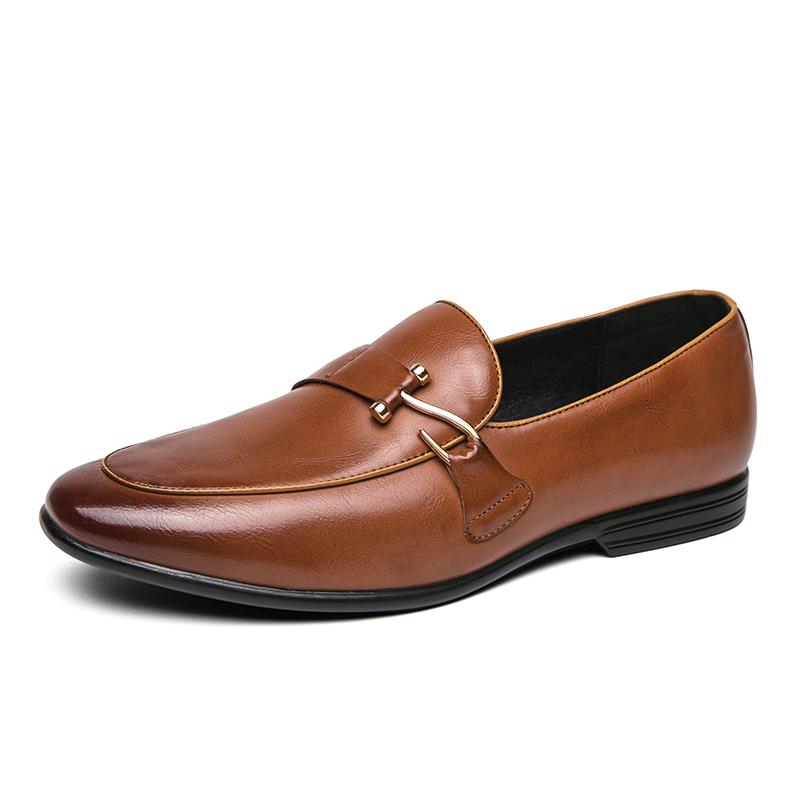 2025 Designer Fashion Mens Loafers Leather Handmade Black Brown Casual Business Dress Shoes Party Wedding Men's Footwear