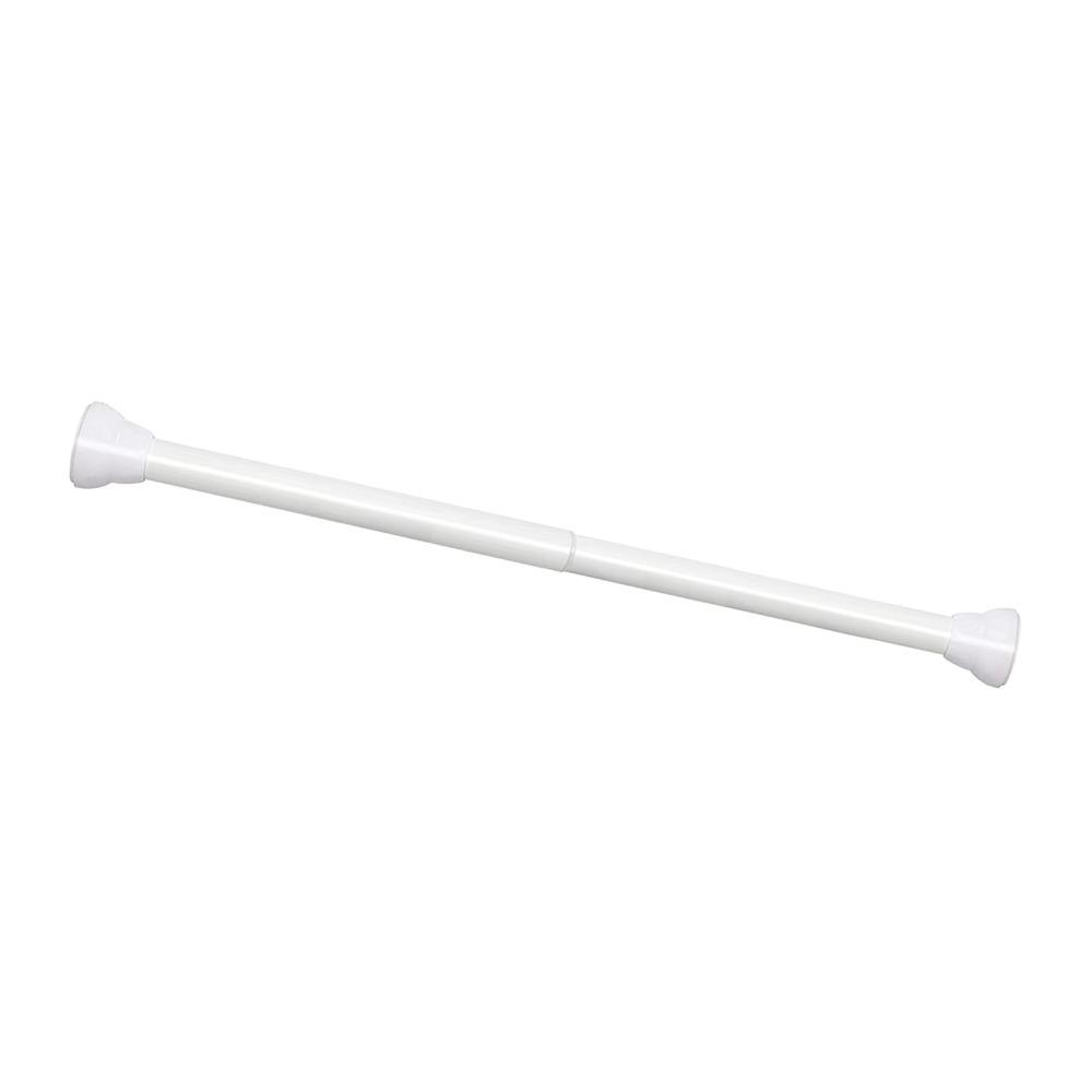 Resin, Stainless Steel Expandable Curtain Rod White Telescoping Curtain Rod  Indoor