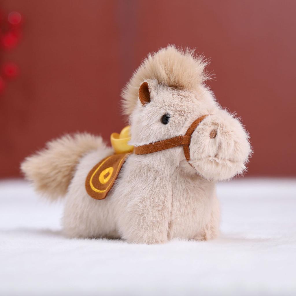 Cute Horse Plush Keychain Plush Animal Decor Chinese Zodiac Horse Year Mascot Soft Toy For Keys Bag New Year Holiday Gift