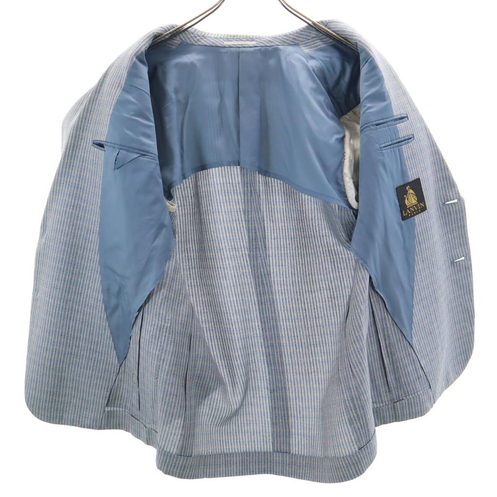 LANVIN 90s Silk Old tailored jacket 58 Blue gray Biggs Men's Used