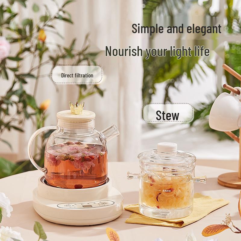 Multi-Functional Single-Serve Health Pot: Glass Tea Brewer & Constant Temperature Water Boiler