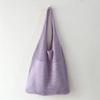 2022 Korean Knit Hollowed Shoulder Handbag - Women's Large Capacity Trendy Tote
