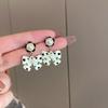 Cute Pearl Bowknot Colorful Polka Dots Bowknot Drop Pendant Earrings for Women Girls Party Dating Wedding Jewelry Accessories