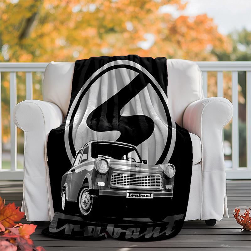 Trabant 601 Flannel Blanket Soft Warm All-Season Throw, Design for Camping, Car Travel, Hiking Sofa, Bed, Office Perfect Gift for Parties