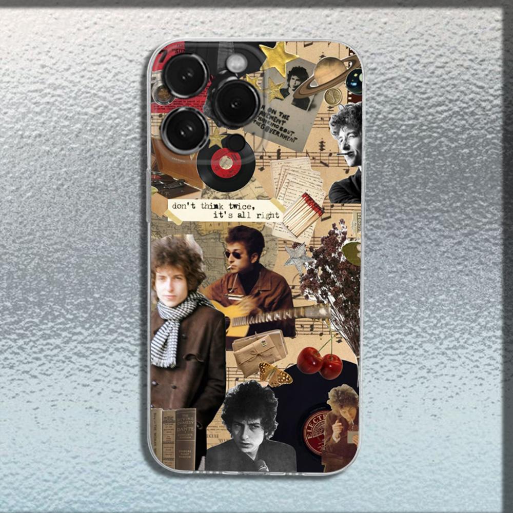Singer B-Bob Dylan Phone Case For iPhone 16,15,14,13,12,11 Plus,Pro,Max,XR,XS,X,Plus,SE,Mini Transparent Soft Cover