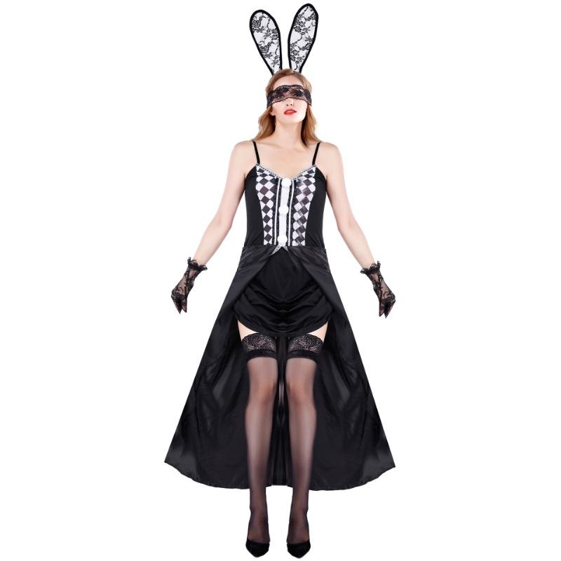 M-XL Dovetail Bunny Dress, Adult, Rabbit Dress, Prom Bunny Uniform, Halloween Costume