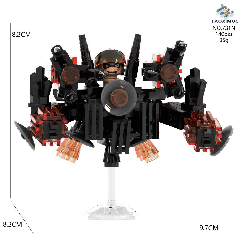 Mini Skibidi Toilet Man Figure Anime Building Block Toys Tvman Plus Titan Cameraman Speakerman Bricks Model Kid Birthday Gifts
