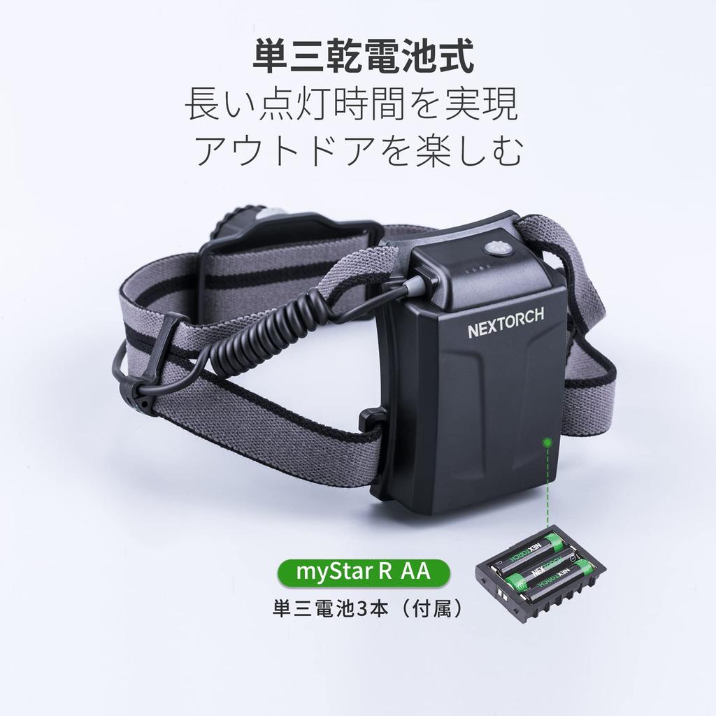 NEXTORCH Led Headlight 600 Lumens IPX4 Waterproof AA Battery Slide Focus System 4 Level Dimming SOS Camping Climbing Night Fishing Night Out Cycling