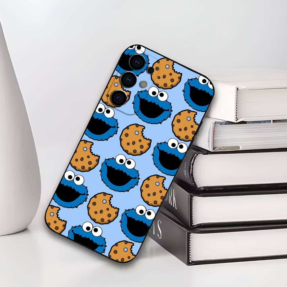 

Мультяшный чехол для телефона C-Cookies Monster для Samsung S25, S24, S21, S22, S23, S30, Ultra, S20, Plus, Fe, Lite, Мягкий черный чехол Samsung S25
