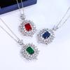 Colored Treasure Wind Pendant Necklace Female Main Stone Simulation Artificial Crystal Commuter Copper