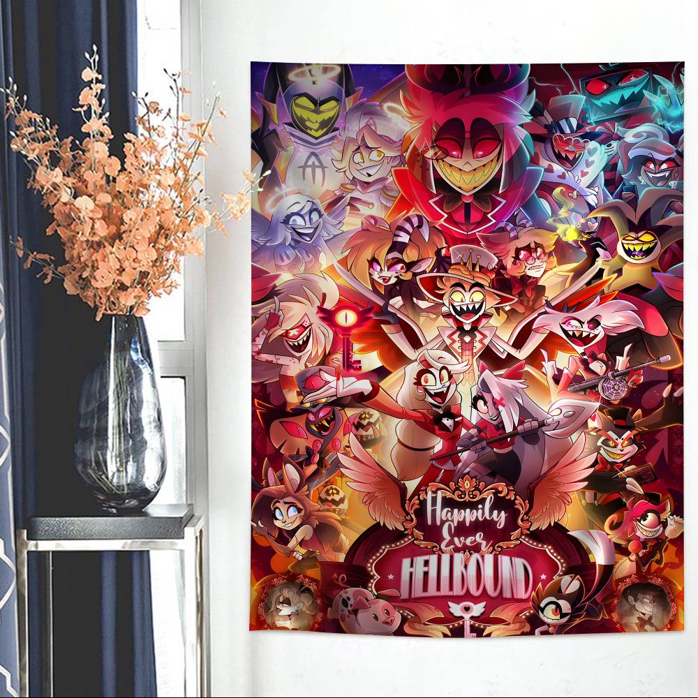 

HHelluva Boss Hanging Bohemian Tapestry Bohemian Wall Tapestries Mandala Kawaii Room Decor 74x94cm(29x37in)