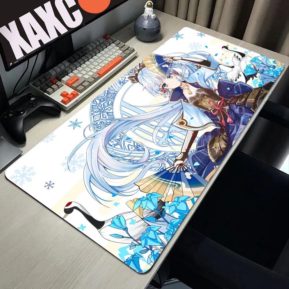 Kamisato Ayaka Mouse Pad Genshin Impact Mousepad Genshin Keyboard Pad Ayaka Padding Computer Pad PC Gaming Accessories Desk Mat