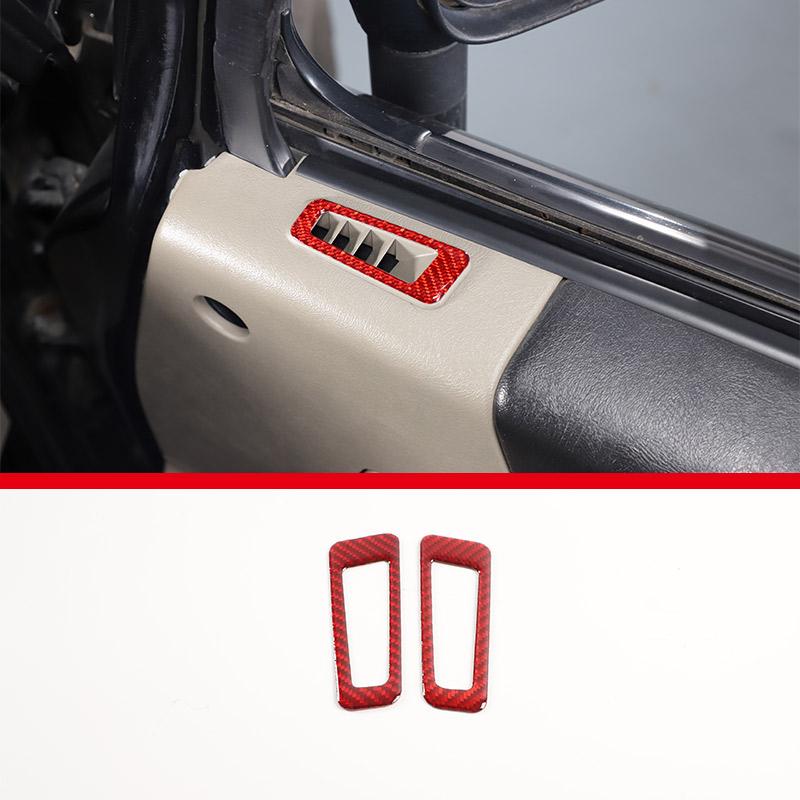 Red Soft Carbon Fiber Door Handle Steering Wheel Gear Shift Trim Cover Stickers Fit For Hummer H2 2003-2007 Interior Accessories