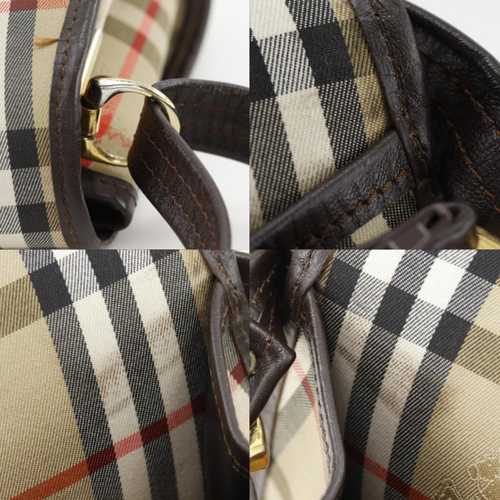 BURBERRY Nova Check Shoulder Bag beige canvas/leather Women Used
