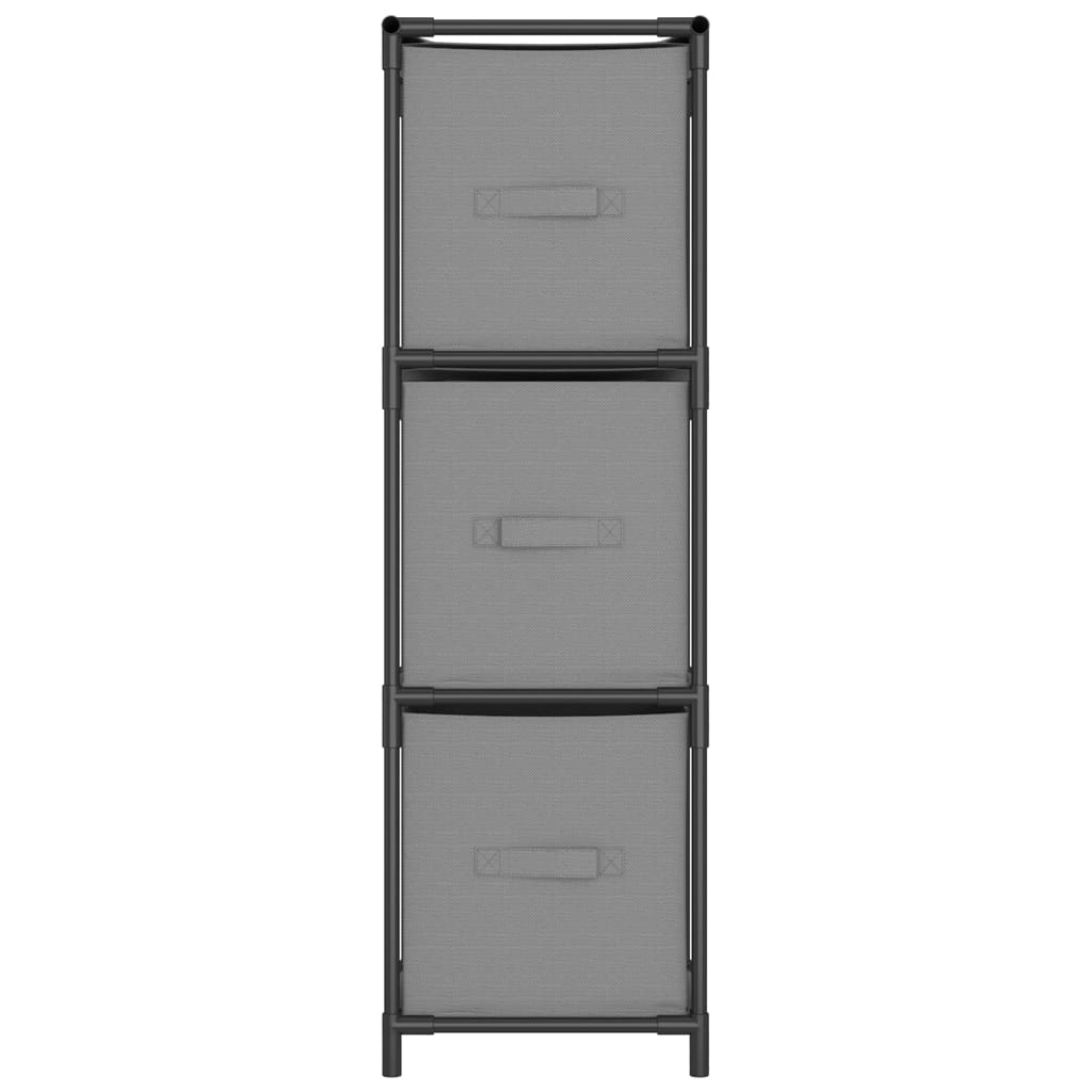 Vidaxl Szafka Z 3 Szufladami Z Tkaniny, Szara, 34X34X101 Cm, Stal