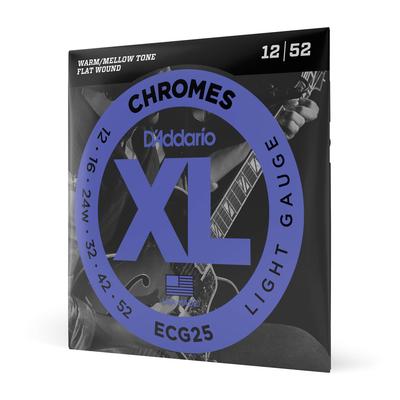 Light Flatwound Electric Guitar ECG25 D'Addario Strings, .012-.052,