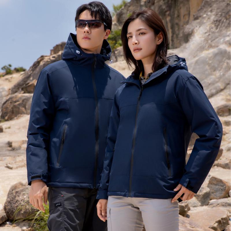 Men's and Women's Cotton-Padded Jacket: Thick, Warm, Hooded, Customizable Logo Windbreaker for Outdoor Work