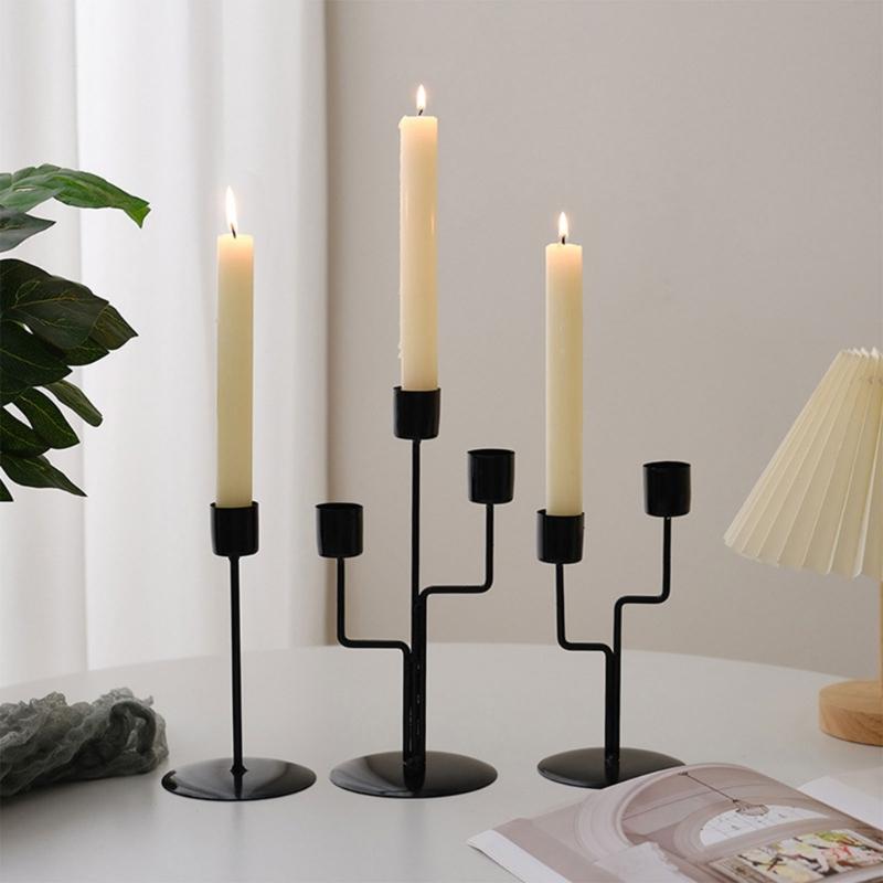Iron Candlestick Holder Nordic Wedding Metal Candle Stand for Home Room Decor