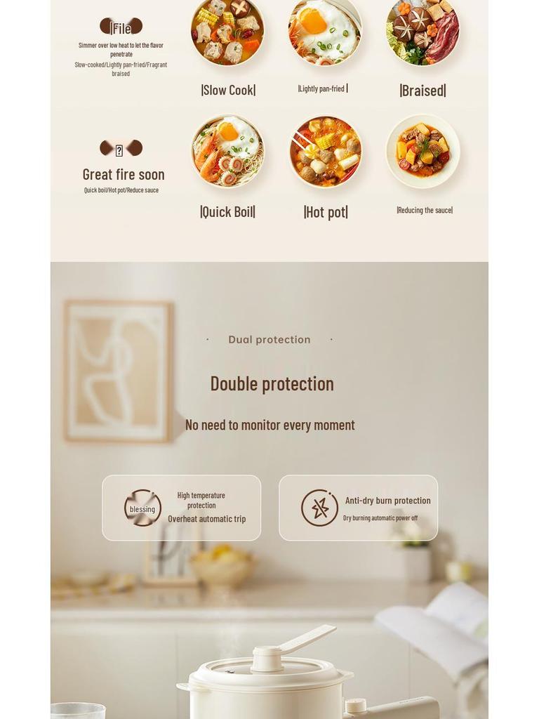 Little Bear Multifunctional Electric Hot Pot: Steaming and Cooking All-in-One for Dormitory and Home Use