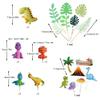 19pcs Dinosaur Theme Party Cake Toppers Kit Dinosaur Jungle Safari Birthday Party Decorations Boy Dinosaur Cake Decorations