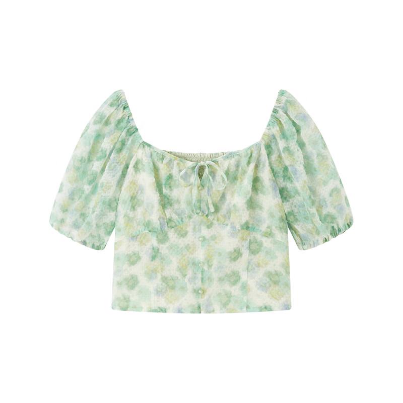 LEDING Women's Square Neck Chiffon Blouse