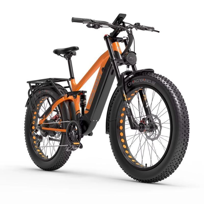 LANKELEISI Silvertip8 E-Bike con Ruote Grasse 26×4.0, Batteria 52V 20Ah, Motore 1000W, Freni Idraulici, Cambio Shimano a 7 Velocità, Tutto Terreno