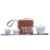 Ice Jade Porcelain Hovering Kuaike Cup Portable Outdoor One Pot Three Cups Tea Drinking Equipment Kung Fu Travel Tea Set