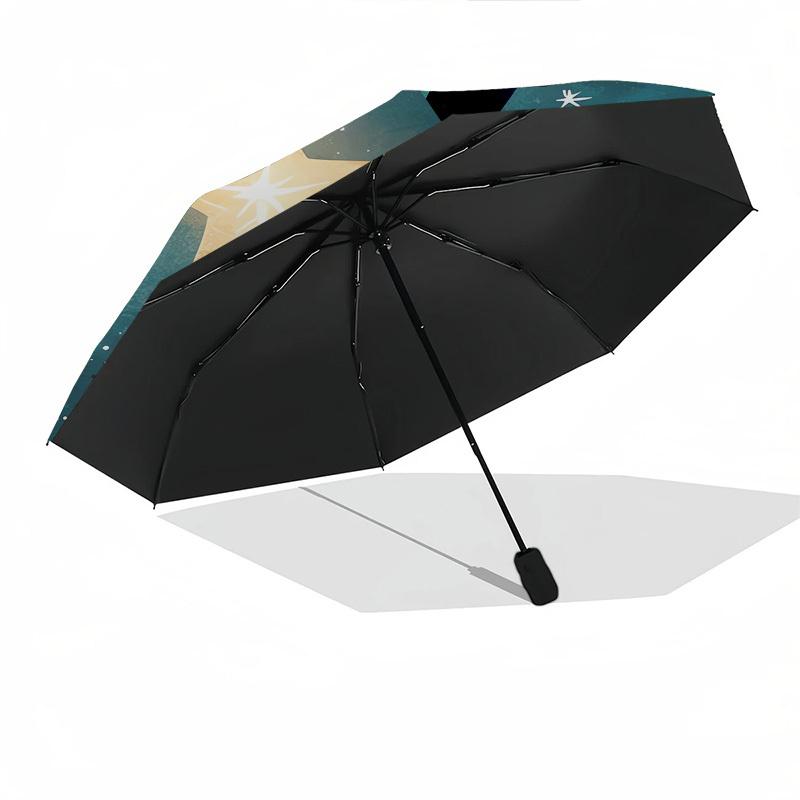 Polar Bear, Star- Automatic Umbrella, Four Seasons Portable Folding Umbrella, Suitable for Men and Women, Travel, Daily Compact Umbrella, Ou