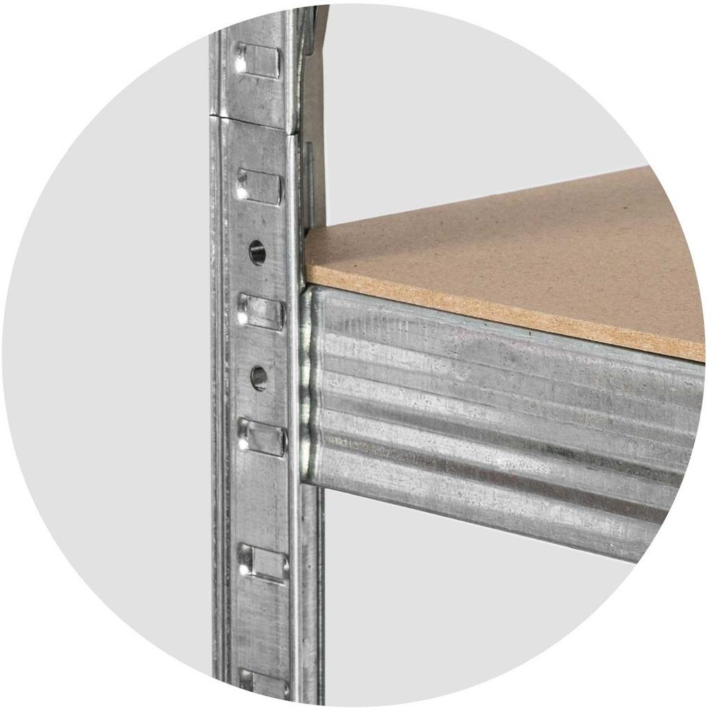 Metalowy Regał Magazynowy Zestaw 2 Szt. 150 X 75 X 30 Cm Humberg Hr-810