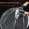 Stainless Steel Fine Mesh Oil Skimmer with Carbonized Bamboo Handle
